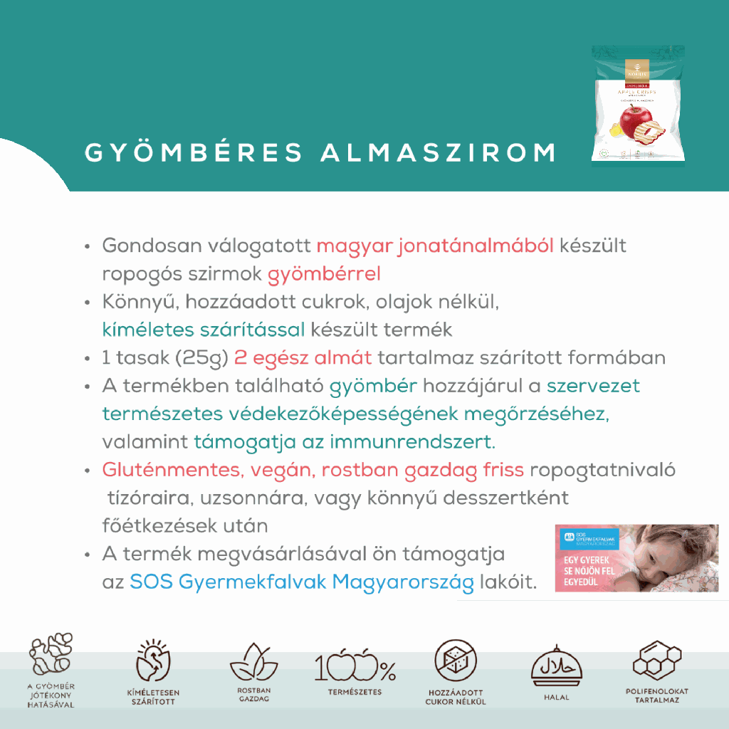 Gyömbéres almaszirom - 25g